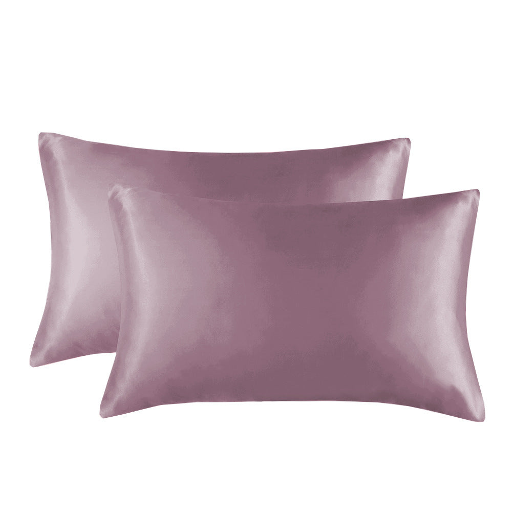 Imitation Silk Pillowcase - Solid Color - Calm Cloud Bedding